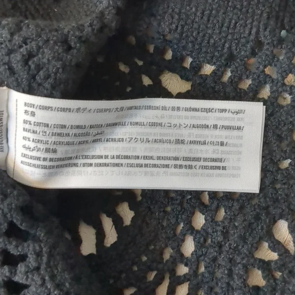 Abercrombie & Fitch Men's Size M Crotchet Button Down Short Sleeve Black Shirt - Picture 7 of 9